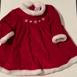Red Velvet Dress with White Trim Christmas